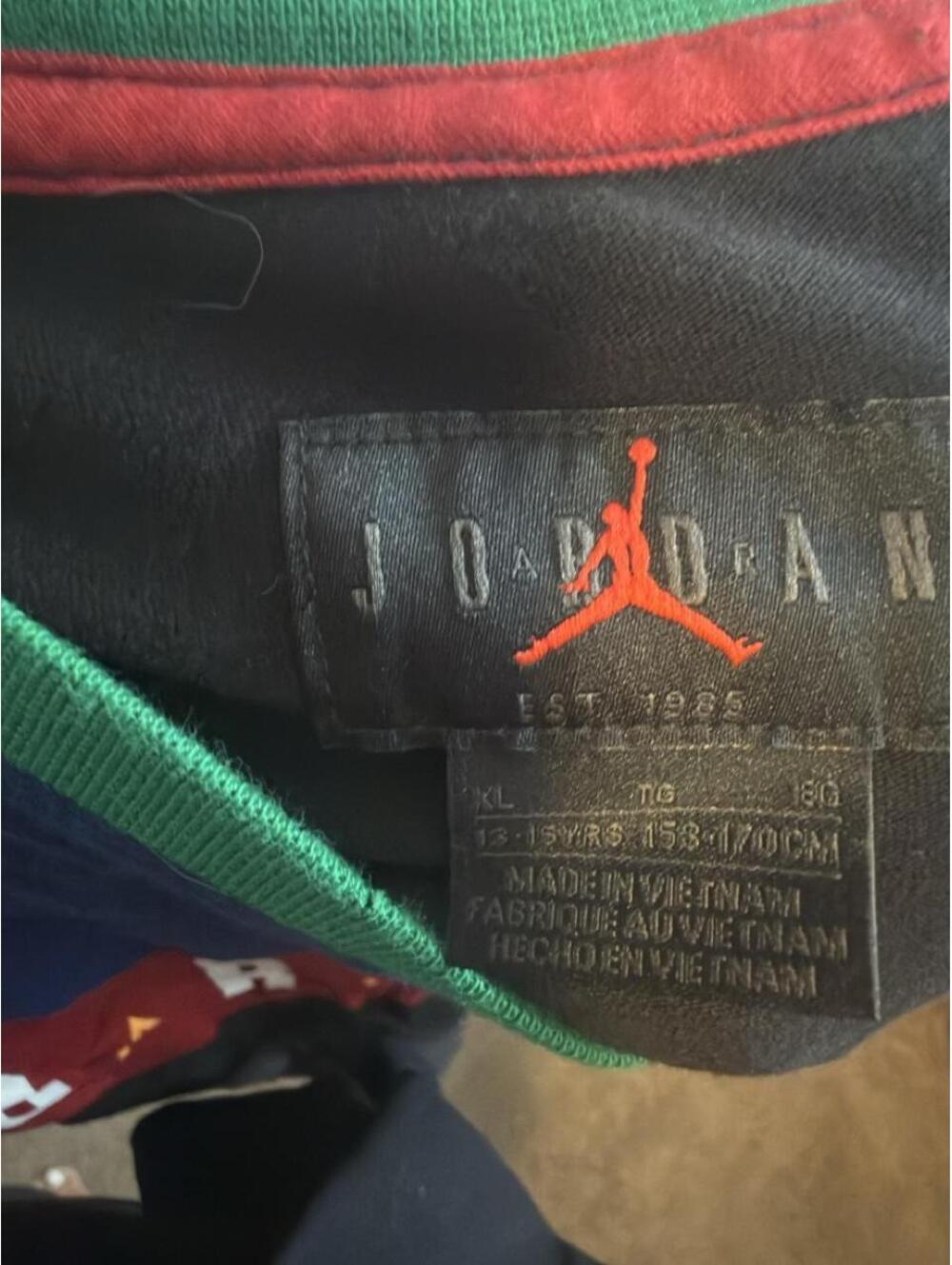 Youth Jordan Colorblock Tee Shirt XL Navy Red Blue Basketball Top - Picture 2 of 2
